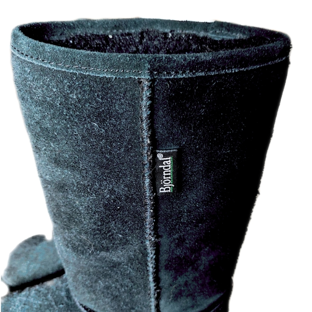 Bjorndal Black Suede 'Zoe' Shearling Lined Mid-Calf Boots Size:6M Like NEW! - Picture 3 of 8